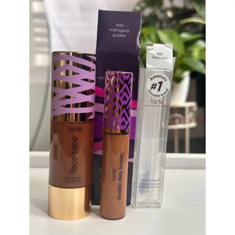 TARTE Bundle mahogany golden foundation and deep sand concealer $74 MSRP